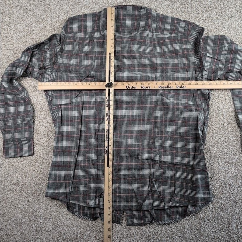 UNTUCKit Hazlitt Mens XXX-Large Tall Regular Fit Gray Plaid Shirt Flannel button - Picture 6 of 6